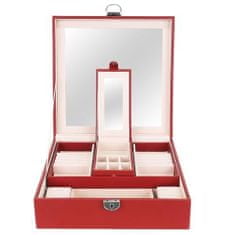 Beautylushh Luxusné šperkovnice so zrkadlom, bordo, 8891