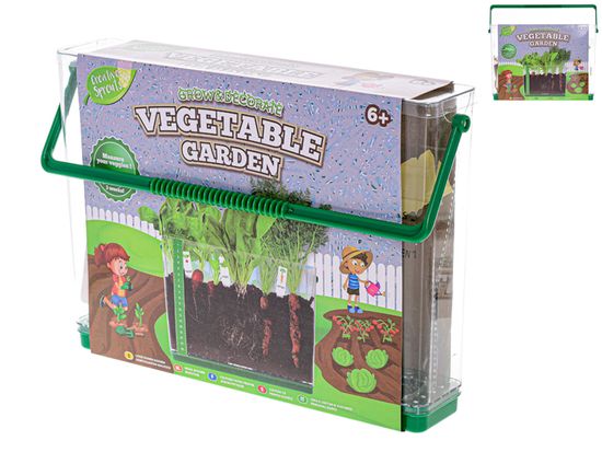 Mikro Trading Grow&decorate Vypestujte si záhradu, 3 druhy sadeníc s pôdou v priehľadnom boxe