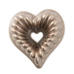 NordicWare Forma na bábovku HEART karamelová