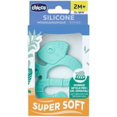Chicco Hryzátko silikónové Super Soft Chameleon modrý 2m+
