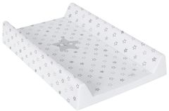 Ceba Baby Podložka prebaľovacia 2-hranná s pevnou doskou (50x80) Comfort Hviezdy svetlo sivá