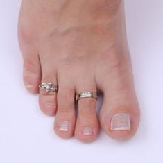 Silvego Otvorený strieborný prsteň na nohu kvety Alisa PRM12185R