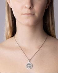 Silvego Oceľový náhrdelník s príveskom ruky Fátimy s krištáľom KMM39914N