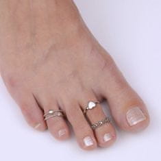 Silvego Strieborný prsteň na nohu s kvetinami PRMR11673