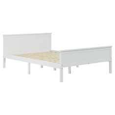 Vidaxl Rám postele s 2 zásuvkami, biely, borovicové drevo, 160x200 cm