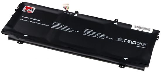 T6 power Batéria pre Hewlett Packard Spectre 13-w000 x360 serie, Li-Poly, 11,55 V, 5000 mAh (58 Wh), čierna