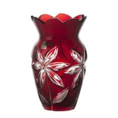 Caesar Crystal Krištáľová váza Linda, farba rubínová, výška 205 mm