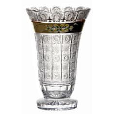 Caesar Crystal Krištáľová váza 500K Zlato, farba číry krištáľ, výška 355 mm