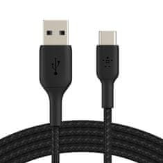 Belkin kábel opletaný USB-C - USB-A, 2m, čierny