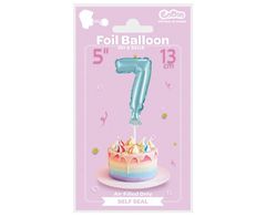 GoDan Fóliový balón na tortu číslo 7 - modrá - 13 cm