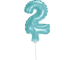 GoDan Fóliový balón na tortu číslo 2 - modrá - 13 cm