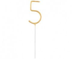 GoDan Prskavka v tvare čísla "5" - zlatá