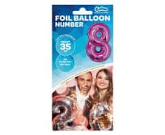 GoDan Fóliový balón číslo 8 malý - fialová - 35 cm