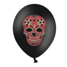 PartyDeco Latexové balóny Black Muertos 12" - 6 ks