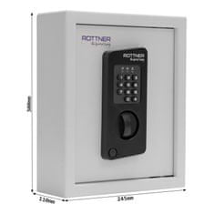 Rottner Keytronic 20 sejf na kľúče šedý | Elektronický zámok | 24.5 x 30 x 11 cm