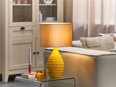 Beliani Keramická stolná lampa žltá HADDAS