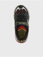Geox Zeleno-čierne chlapčenské topánky so svietiacou podrážkou Geox Bayonyc 34