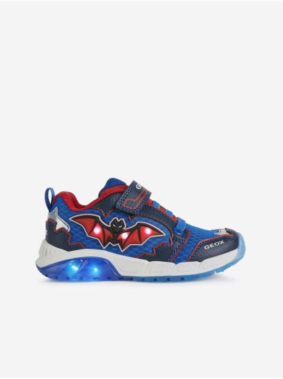 Geox Červeno-modré chlapčenské topánky so svietiacou podrážkou Geox Spaziale
