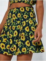 Noisy May Žlto-modrá kvetovaná krátka sukňa Noisy May Sunflower S