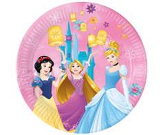 Procos Papierové taniere Disney Princess Snehulienka, Rapunzel a Popoluška - 8 ks / 23 cm