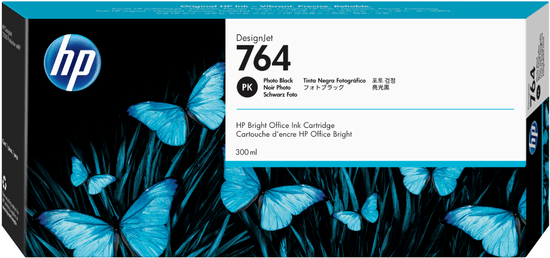 Hewlett Packard HP 764 300-ml Photo Black DesignJet Ink Cartridge, C1Q17A