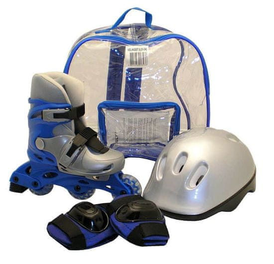 Rulyt Kolieskové korčule sada korčule+helma+chrániče, modré Korčule veľkosť: S