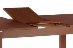 Autronic Jedálenský stôl rozkladací 120+30x80x74 cm, doska MDF, dyha, nohy masív, tmavá čerešňa BT-6777 TR3