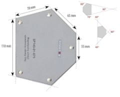 MDTools Uhlový magnet viacuhlový, nosnosť 33kg - SPARTUS SP145-01-075