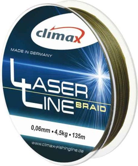 Climax Climax Laser Line Braid šnúra, olivová - 135m 0,06mm / 4,5kg