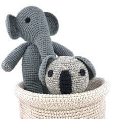 Luna-Leena Kids udržateľný slon Max z organickej bavlny - mäkká hračka - sivá 