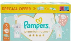 Pampers Darčekový box - Plienky Premium Care Veľkosť 3, 120 Plienok + obrúsky ZADARMO