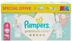 Pampers Darčekový box - Plienky Premium Care Veľkosť 4, 104 Plienok + obrúsky ZADARMO