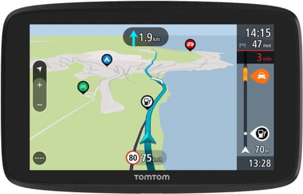 GPS navigácia pre obytné vody pre karavany slot na pamäťovú kartu nahrané body záujmy pre obytné vody plánovanie trás TomTom GO Camper Tour 6palcov svetové mapy rýchlejšie aktualizácie máp mapy TomTom dotykový displej kvalitné rozlíšenie Wi-Fi Bluetooth hlasové ovládanie hlasové ovládanie výkonné wifi pripojenie praktický držiak sprievodná aplikácia výkonný reproduktor výkonná automobilová navigácia interná pamäť svetovej mapy doživotná aktualizácia