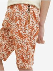 Tom Tailor Bielo-oranžové pánske vzorované šortky Tom Tailor L