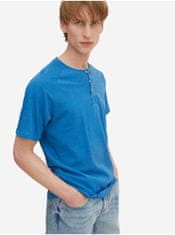 Tom Tailor Modré pánské melírované tričko s gombíkmi Tom Tailor S