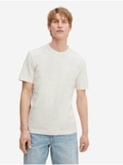 Tom Tailor Krémové pánske basic tričko s vrecúškom Tom Tailor S