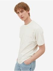 Tom Tailor Krémové pánske basic tričko s vrecúškom Tom Tailor S