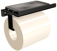 ANDEX Držiak toaletného papiera s poličkou čierny TECHNIC 331NG (čierna nerezová oceľ)