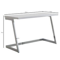 Bruxxi Pracovný stôl Burries, 120 cm, biela / chróm
