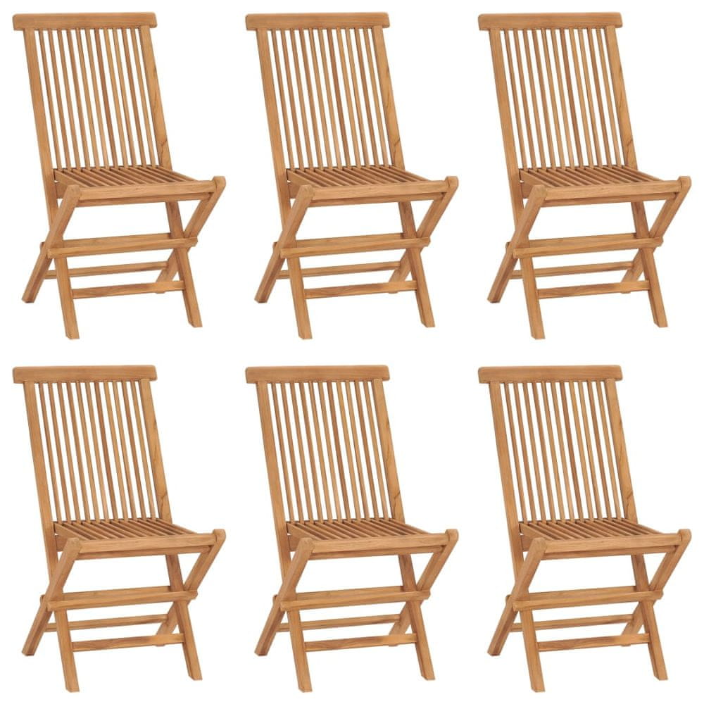 Petromila vidaXL Skladacie záhradné stoličky z tíkového dreva, 6 ks