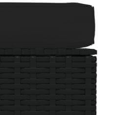 Vidaxl Záhradná taburetka so sedákom čierna 70x70x30 cm polyratan