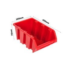 botle Dielenský panel pre nástroje 115 x 78 cm s 44 ks. Krabic zavesené Červené Boxy plastová