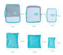 Northix Súprava organizéra na cestovné tašky - svetloružová 