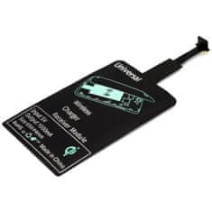 Northix Qi adaptér – bezdrôtový nabíjací prijímač pre Micro-USB – čierny 