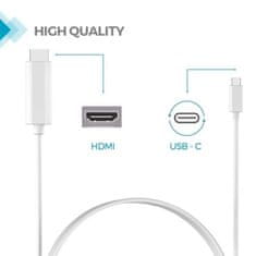 Northix Adaptér USB-C (3.1) na HDMI (2.0), 1,8 m – biely 