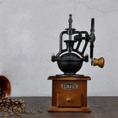Northix Ručný keramický mlynček na kávu z liatiny a dreva 