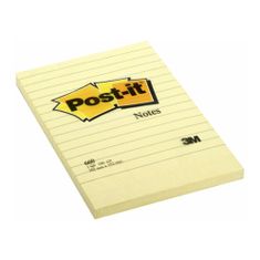 Post-It Blok samolepiace 102 x 152 mm žltý linajkový 
