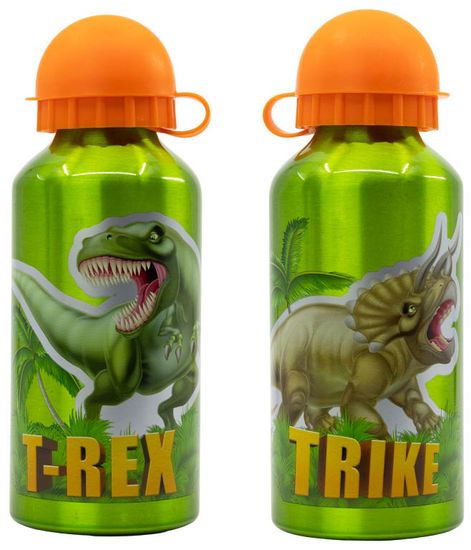 Stor ALU Fľaša na pitie Dinosaury T-Rex 400ml