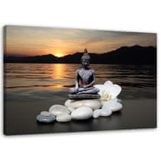 shumee Obraz, Budha na pozadí zapadajúceho slnka - 60x40