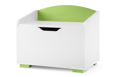Konsimo Detská truhla PABIS bielo-zelená 60 x 50 x 35 cm